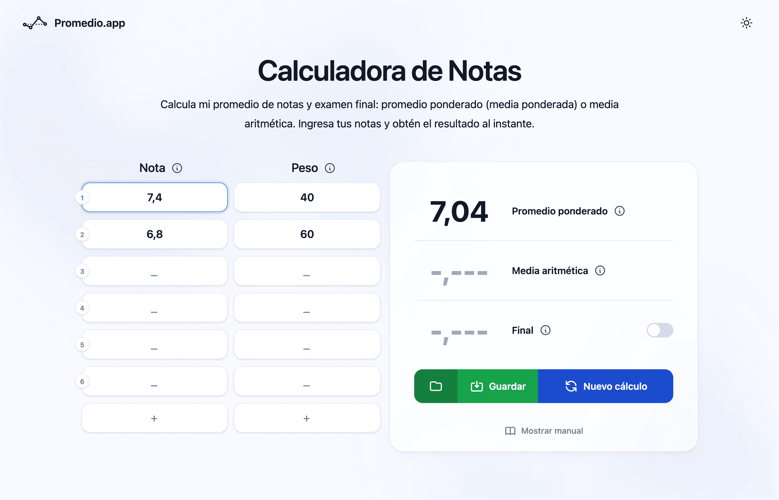 Calculadora de promedio UC3M por porcentajes