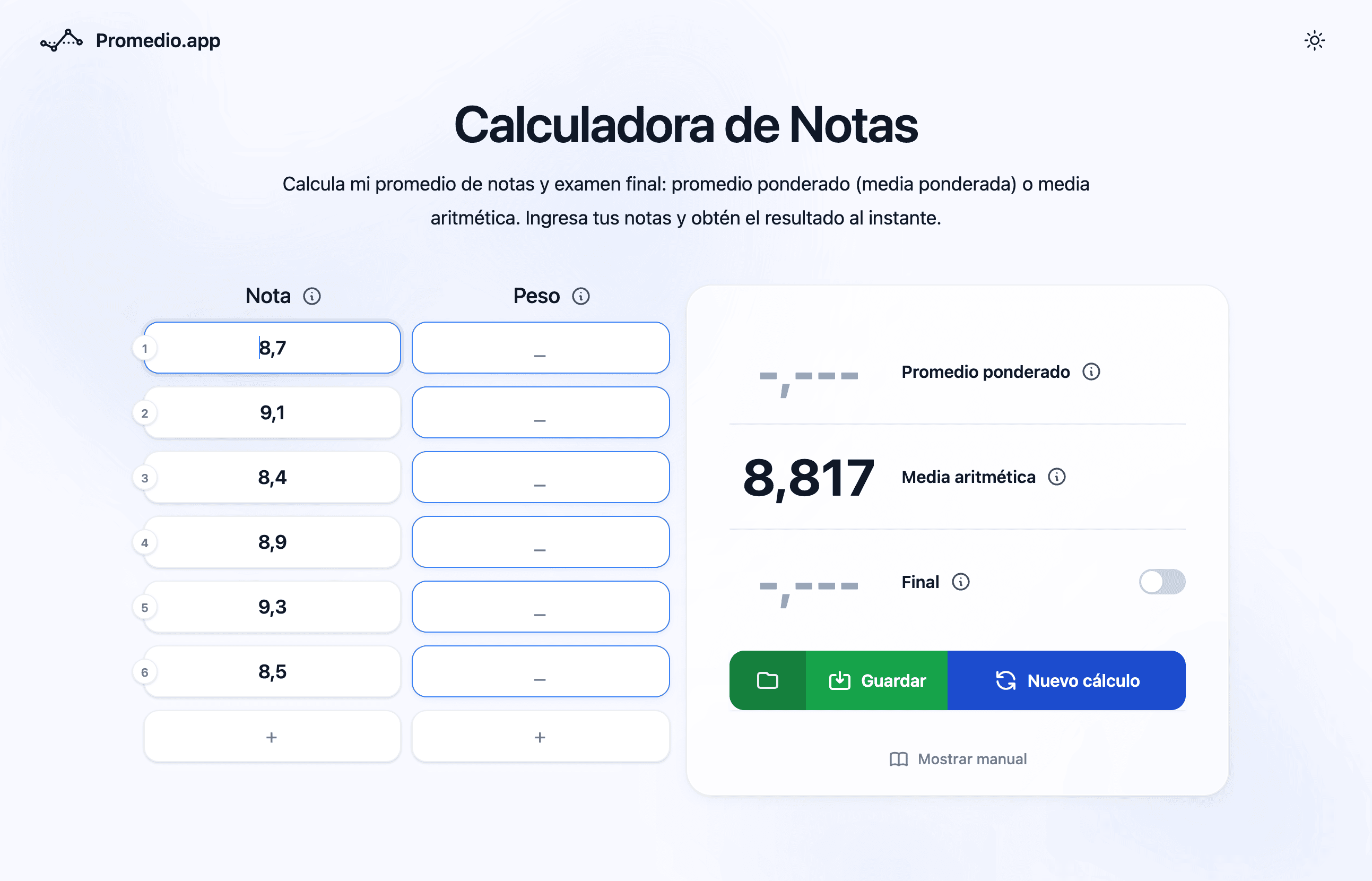 Calculadora de promedio de bachillerato en Mexico