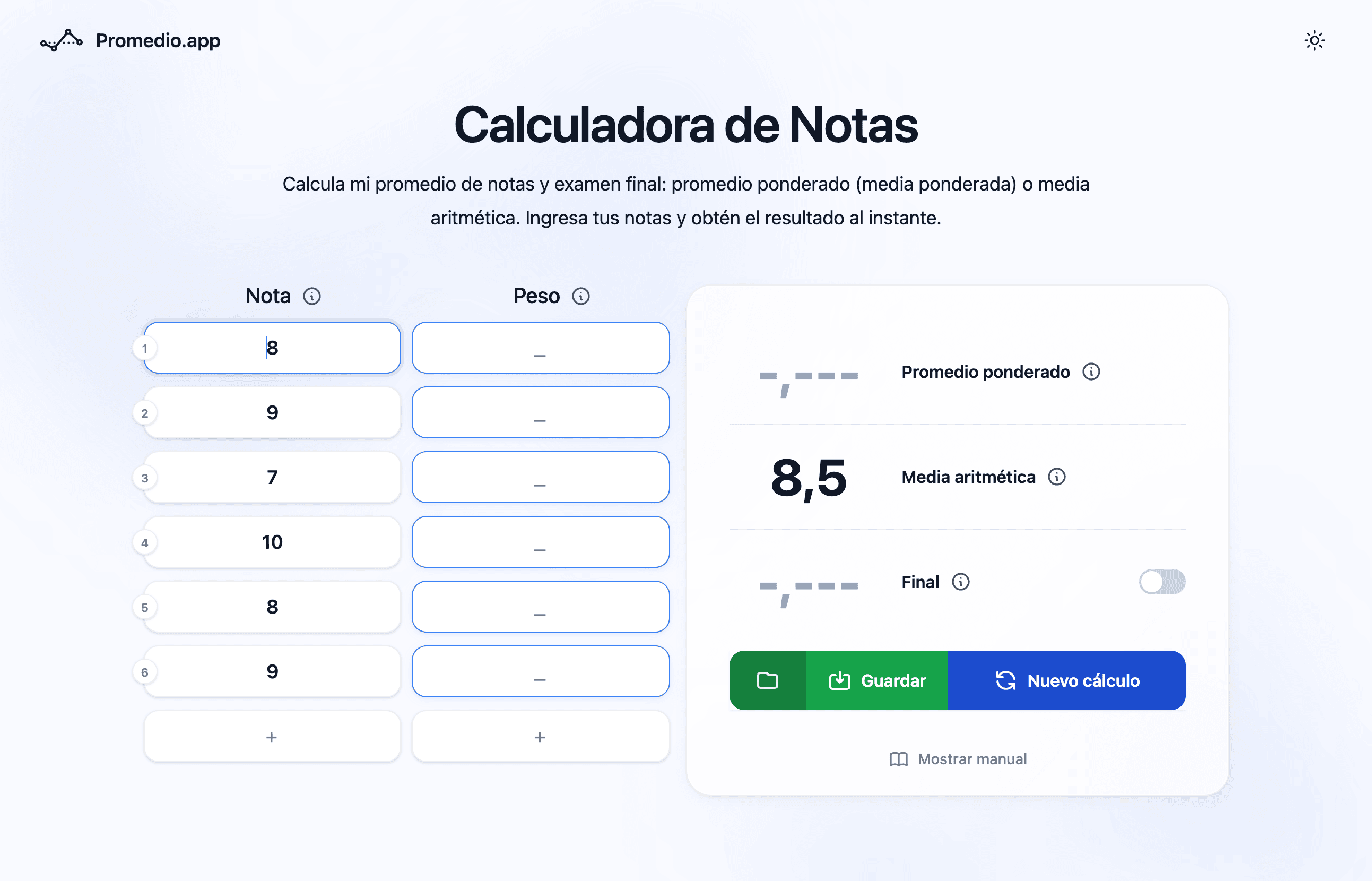 Calculadora para promedio de secundaria en Mexico